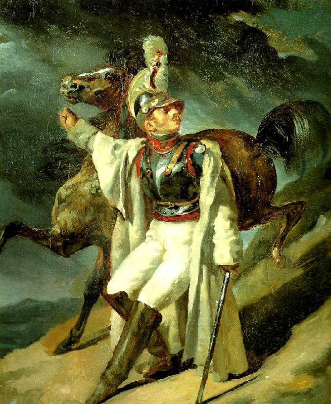 Theodore   Gericault cuirassier blesse, quittant le feu oil painting image